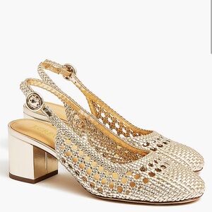 J.Crew Factory Woven slingback heels- NEW